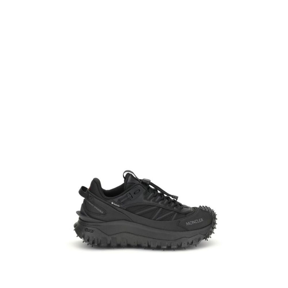 Moncler Black Calf Leather Bos Taurus Athletic Women's Sneakers